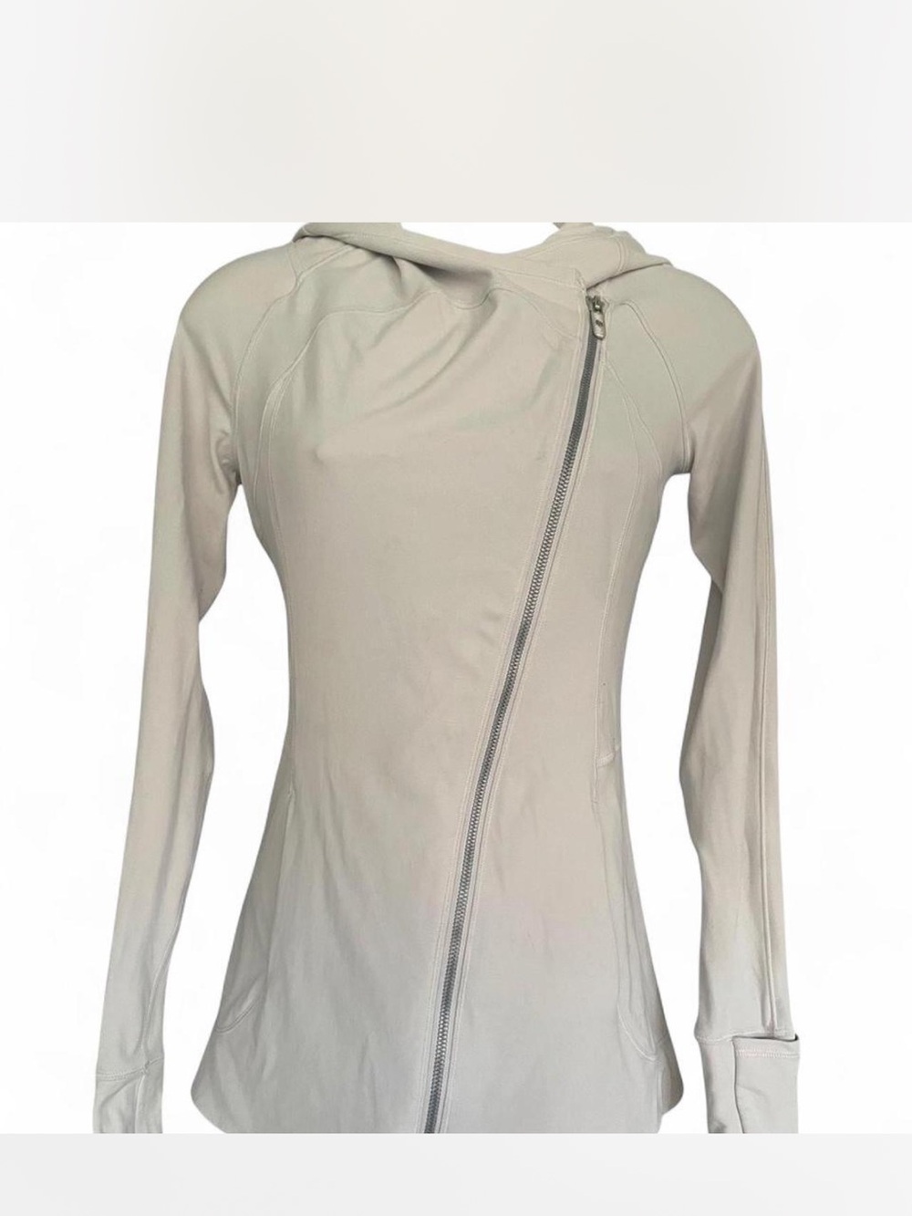 lululemon athletica Light Gray Asymmetric Zip Hoodie